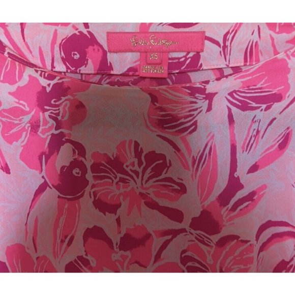 Lilly Pulitzer Pink Langston Top Coral Reef Tint Flamingo XS RARE HTF GORGEOUS - Picture 6 of 7
